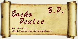 Boško Peulić vizit kartica